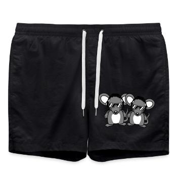 2 Mice Sunglasses Headphones Party Music Listening - Swim Trunks - black - Front - AI Model Male 185 light (185cm)