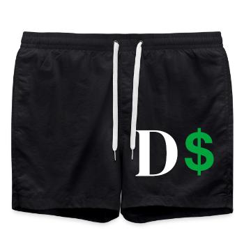 Dollar Letter - Swim Trunks - black - Front - AI Model Male 185 light (185cm)