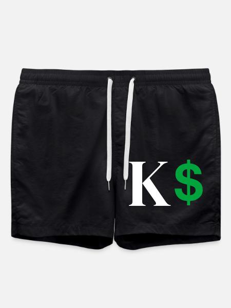 Letter k dollar - Swim Trunks - black