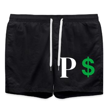 Buchstabe p Dollar - Badeshorts - Schwarz - Vorne - AI Model Male 185 light (185cm)