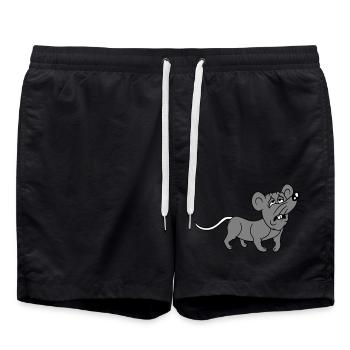 Mouse exhausted sad desperately tired suffering sweet - Swim Trunks - black - Front - AI Model Male 185 light (185cm)
