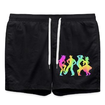 Square Dance - Swim Trunks - black - Front - AI Model Male 185 light (185cm)