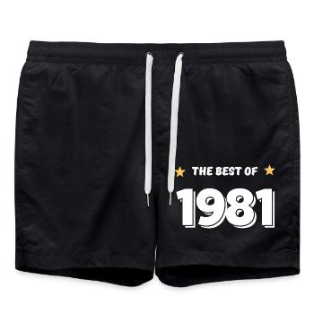 Das Beste von 1981 - Badeshorts - Schwarz - Vorne - AI Model Male 185 light (185cm)