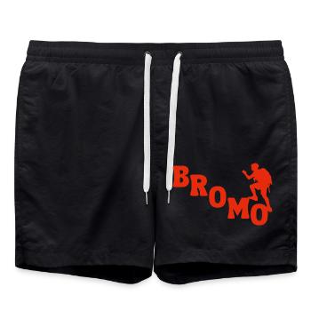 Mount Bromo Indonesia - Swim Trunks - black - Front - AI Model Male 185 light (185cm)