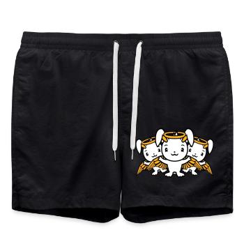 3 Bunnies Angel Wings Halo Sky Team - Swim Trunks - black - Front - AI Model Male 185 light (185cm)