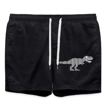 Dinosaurier Dinosaurier Dinosaurier T-Rex - Badeshorts - Schwarz - Vorne - AI Model Male 185 light (185cm)