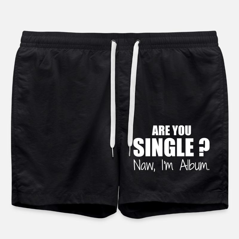 Bist du Single - Badeshorts - Schwarz