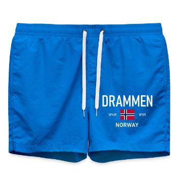 Drammen - Norwegen - Koordinaten - Flagge - Badeshorts - Cobalt blue - Vorne