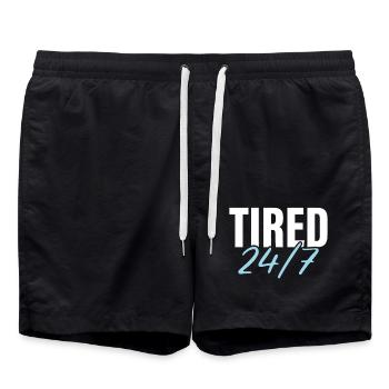 Fatigué 24h/24 et 7j/7 - Short de bain - noir - Devant - AI Model Male 185 light (185cm)