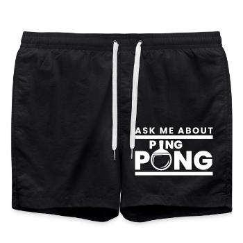 Table tennis bat ping pong saying gift - Swim Trunks - black - Front - AI Model Male 185 light (185cm)