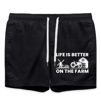 Farming Farmer Vintage Farmer Gift Saying - Swim Trunks - black - Front - AI Model Male 185 light (185cm)