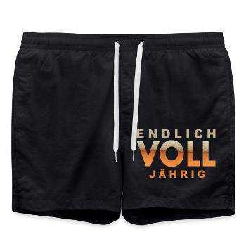 18. Geburtstag Geschenk Endlich Erwachsen Bier - Badeshorts - Schwarz - Vorne - AI Model Male 185 light (185cm)