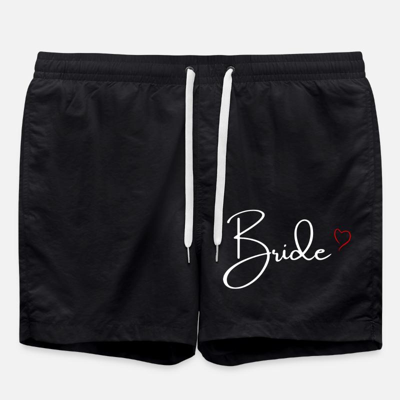 Red heart flange - Swim Trunks - black
