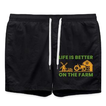 Farming Farmer Vintage Farmer Gift Saying - Swim Trunks - black - Front - AI Model Male 185 light (185cm)