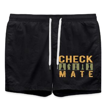Chess Player Piece Vintage Sport Chess Master - Swim Trunks - black - Front - AI Model Male 185 light (185cm)