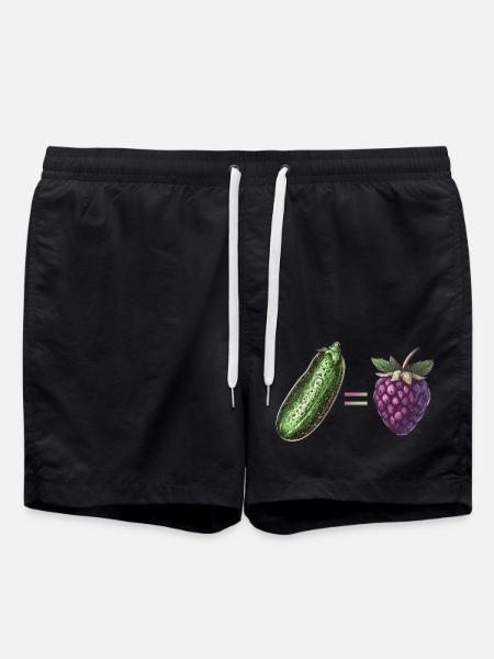 Cucumber = berry | Cucumbers are berries | Vintage - Swim Trunks - black