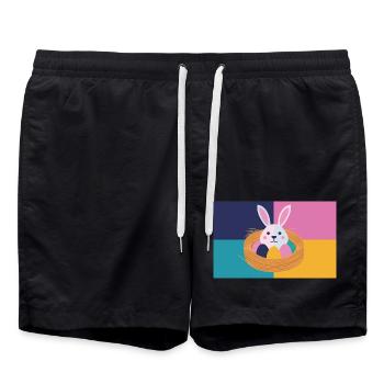Easter Bunny No.05 - Swim Trunks - black - Front - AI Model Male 185 light (185cm)