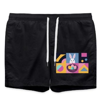 Easter Bunny No.04 - Swim Trunks - black - Front - AI Model Male 185 light (185cm)