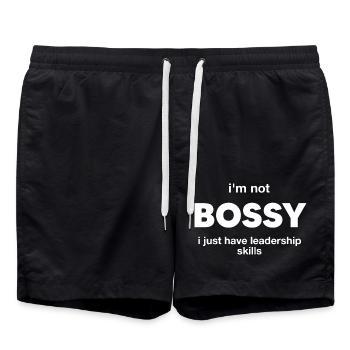 I'm not bossy I just have leadership skills - Swim Trunks - black - Front - AI Model Male 185 light (185cm)