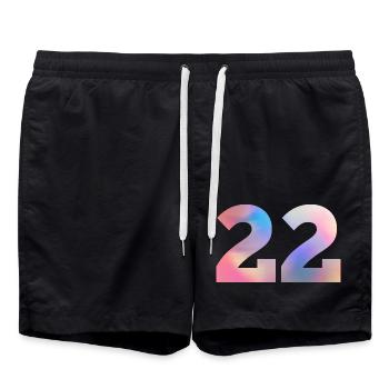Numéro 22 coloré - Short de bain - noir - Devant - AI Model Male 185 light (185cm)