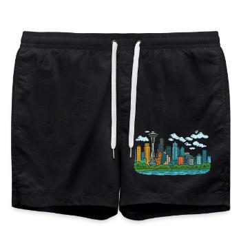 Ville de Seattle - Short de bain - noir - Devant - AI Model Male 185 light (185cm)