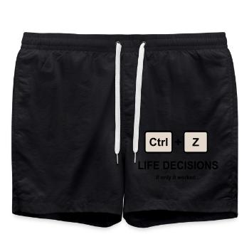 Ctrl + Z Life Decisions - Swim Trunks - black - Front - AI Model Male 185 light (185cm)