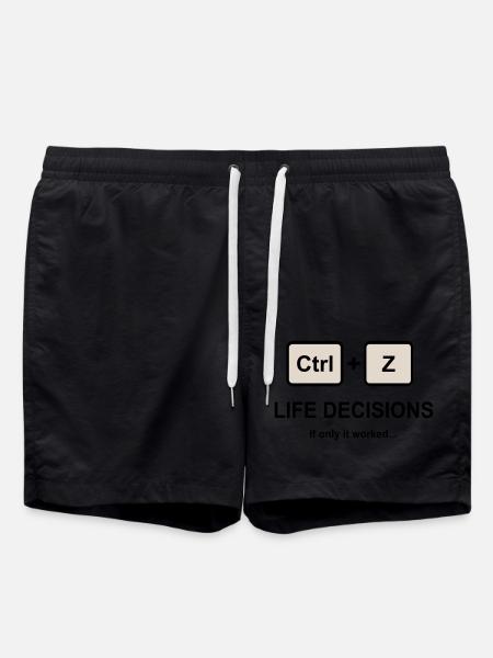 Ctrl + Z Life Decisions - Swim Trunks - black