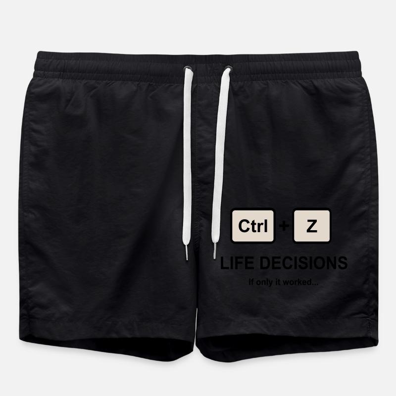 Ctrl + Z Life Decisions - Swim Trunks - black