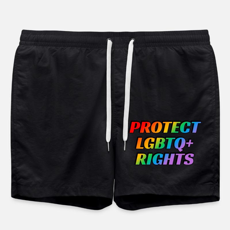Protect LGBTQ rights - Swim Trunks - black