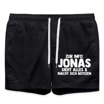 Jonas - Swim Trunks - black - Front - AI Model Male 185 light (185cm)
