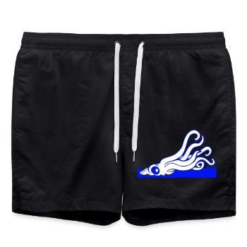 Pieuvre Attaque de tentacule de surface de l’eau Monstre marin - Short de bain - noir - Devant - AI Model Male 185 light (185cm)