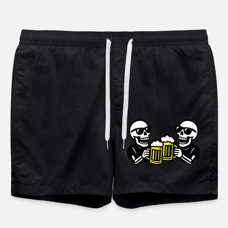 Skeleton Party Beer Team - Swim Trunks - black
