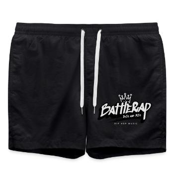 BattleRap Royalty – Kings Crown Edition - Badeshorts - Schwarz - Vorne - AI Model Male 185 light (185cm)