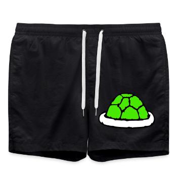Schildkrötenpanzer ohne Schildkröte süß Panzer - Badeshorts - Schwarz - Vorne - AI Model Male 185 light (185cm)