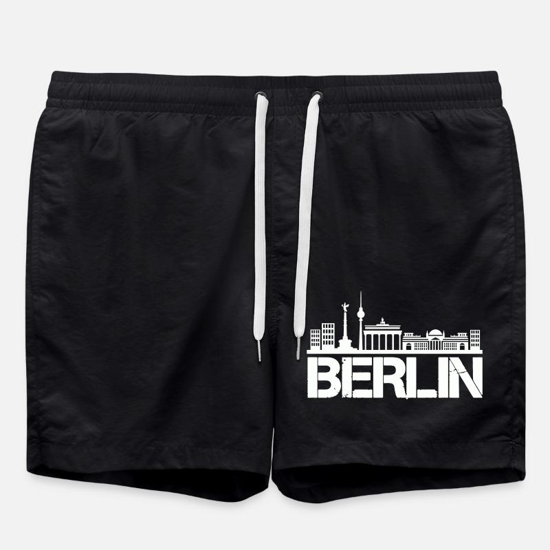 berlin skyline - Badeshorts - Schwarz