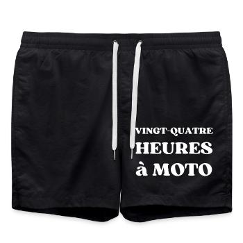 VINGT QUATRE HEURES A MOTO - Short de bain - noir - Devant - AI Model Male 185 light (185cm)