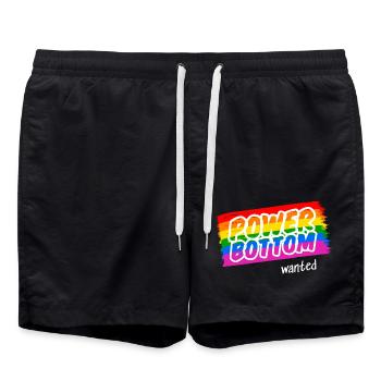 Horny Top wants a Power Bottom - Badeshorts - Schwarz - Vorne - AI Model Male 185 light (185cm)