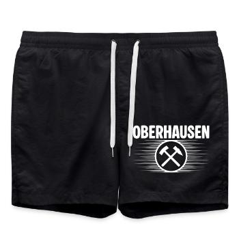 Oberhausen Glueck auf Bergbau - Badeshorts - Schwarz - Vorne - AI Model Male 185 light (185cm)