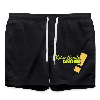 Geschenk für Anouk - Badeshorts - Schwarz - Vorne - AI Model Male 185 light (185cm)