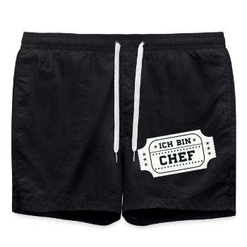 ich bin chef - Badeshorts - Schwarz - Vorne - AI Model Male 185 light (185cm)