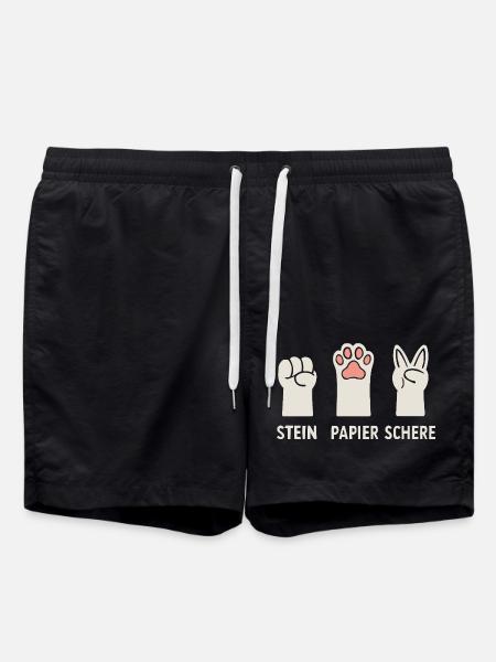 Pierre Papier Ciseaux Chats Pattes - Short de bain - noir