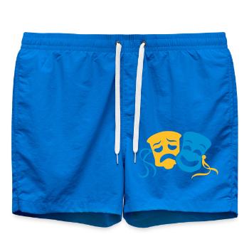 happy sad theatre actor acting mask - Swim Trunks - cobalt blue - Front