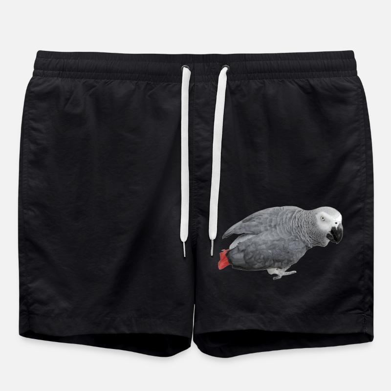 grauer Vogel - Badeshorts - Schwarz