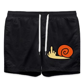 fuck_off_snail - Badeshorts - Schwarz - Vorne - AI Model Male 185 light (185cm)