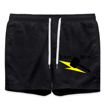 Power Metal with hammer and lightning - Swim Trunks - black - Front - AI Model Male 185 light (185cm)