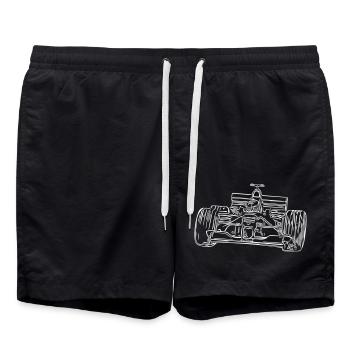 race car - Swim Trunks - black - Front - AI Model Male 185 light (185cm)