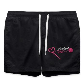 Häkeln Nähen - Badeshorts - Schwarz - Vorne - AI Model Male 185 light (185cm)