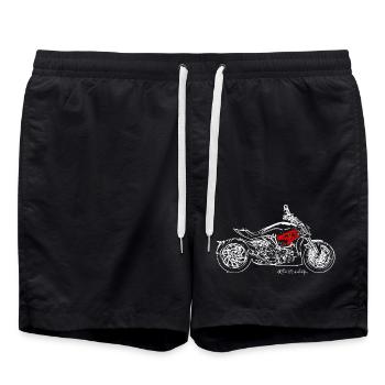 T-shirt personnalisé Duc X Diavel Design Moto - Short de bain - noir - Devant - AI Model Male 185 light (185cm)