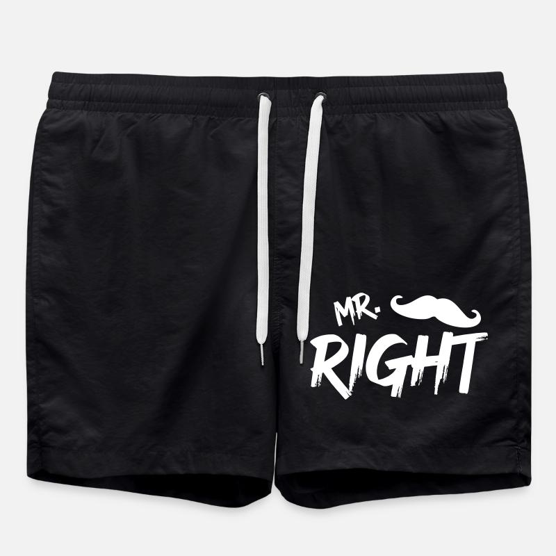 Mr Right mit Bart w - Badeshorts - Schwarz
