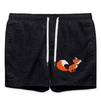 Fuchs klein süss schmetterling - Badeshorts - Schwarz - Vorne - AI Model Male 185 light (185cm)